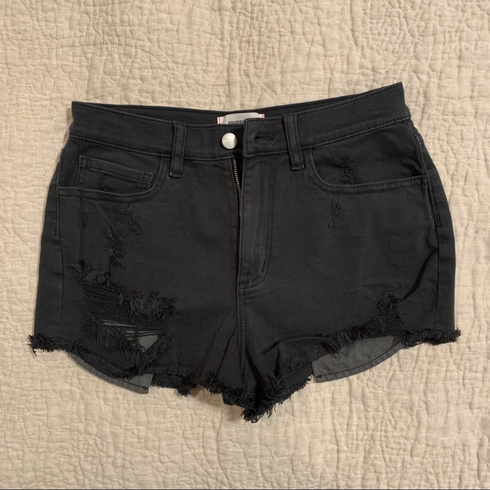 Victoria’s Secret Pink distressed black shorts